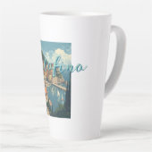 Vintage Style Portofino Genova Italy Latte Mok (Rechterhoek)