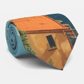 Vintage Style Portofino Genova Italy Stropdas (Opgerold)