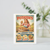 Vintage-Style Potato Advertisement Briefkaart (Staand voorkant)