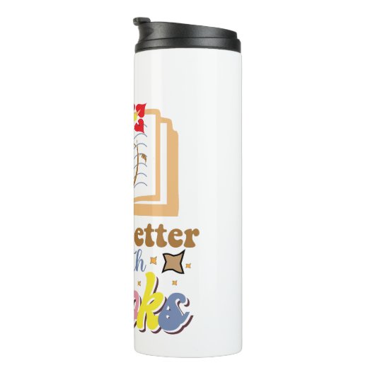 Vintage Style Reading & Library Graphic Thermosbeker (Geroteerd rechts)