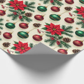 Vintage Style Retro Holiday Gift Wrap Cadeaupapier (Hoek)