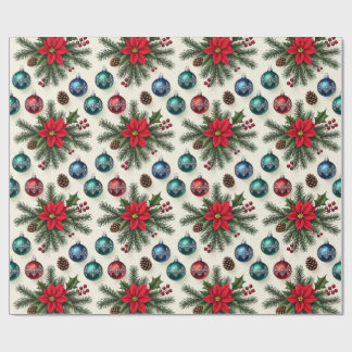 Vintage Style Retro Holiday Gift Wrap Cadeaupapier