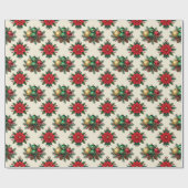 Vintage Style Retro Holiday Gift Wrap Cadeaupapier (Vlak)