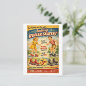 Vintage-Style Roller Skates Advertisement Briefkaart (Staand voorkant)