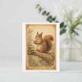 Vintage-Style Squirrel Illustration Briefkaart (Staand voorkant)