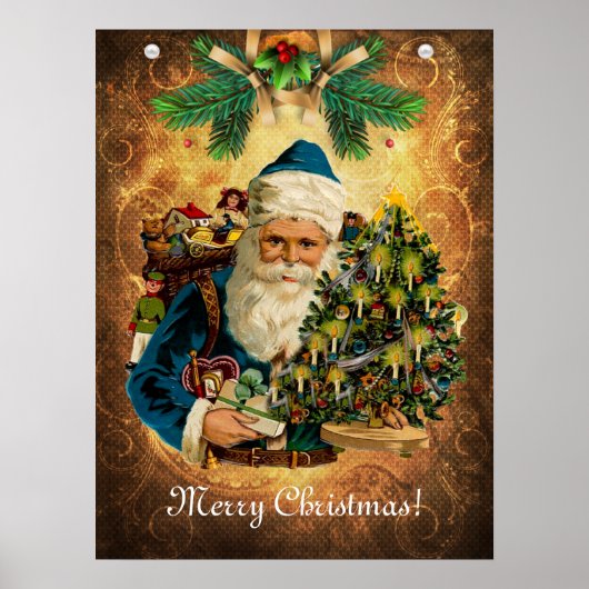 Vintage Style St Nicholas (Santa Claus) Christmas Poster (Voorkant)