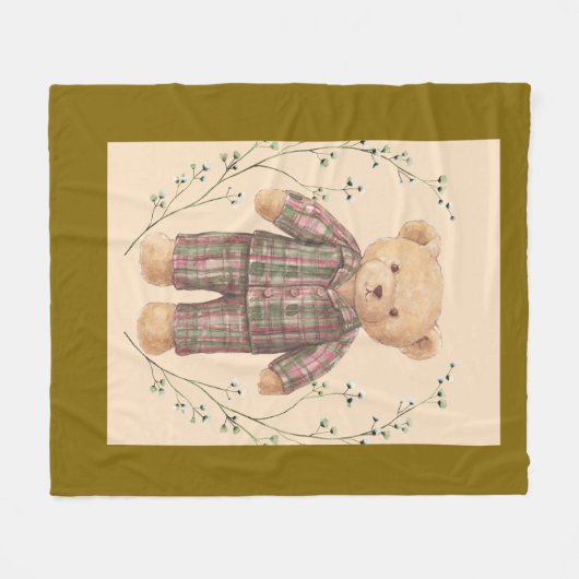 Vintage style teddy fleece blanket (Voorkant (Horizontaal))