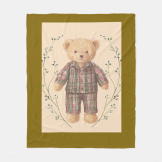 Vintage style teddy fleece blanket deken