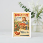 Vintage-Style Tomato Advertisement Briefkaart (Staand voorkant)