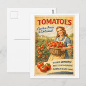 Vintage-Style Tomato Advertisement Briefkaart (Voorkant / Achterkant)