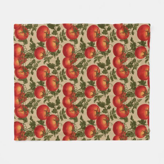 Vintage Style Tomatoes Fleece Deken (Voorkant (Horizontaal))
