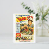Vintage-Style Train Set Advertisement Briefkaart (Staand voorkant)