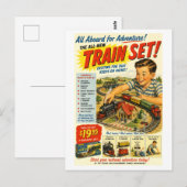 Vintage-Style Train Set Advertisement Briefkaart (Voorkant / Achterkant)