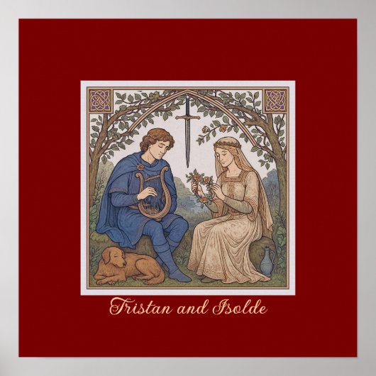 Vintage style Tristan and Isolde legend Poster (Voorkant)
