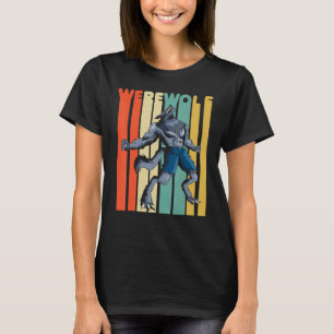 Vintage Style Werewolf Retro Halloween Design T-shirt