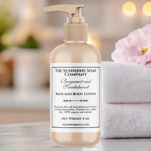 Vintage Style White Cosmetics Bottle Label