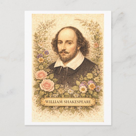 Vintage-Style William Shakespeare Author Briefkaart (Voorkant)