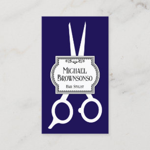 Vintage Stylist Kappersschaar navy Visitekaartje