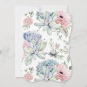 Vintage Succulent Bloem Baby Shower Kaart (Achterkant)