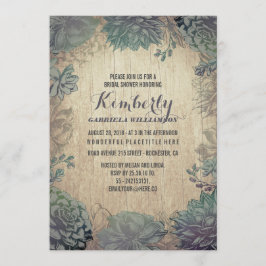 Vintage Succulenten Bruidsdouche Kaart