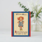 Vintage Suffragettes Cute Little Girl Afbeelding Briefkaart (Staand voorkant)