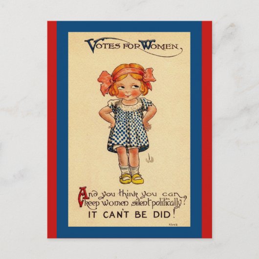 Vintage Suffragettes Cute Little Girl Afbeelding Briefkaart (Voorkant)