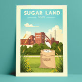 Vintage Sugar Land Texas Briefkaart