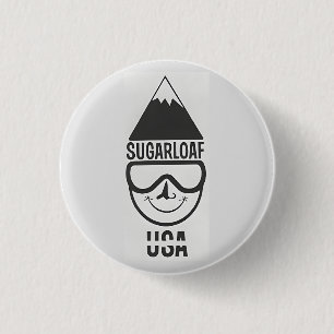 Vintage Sugarloaf Maine Ski Resort New England Ronde Button 3,2 Cm