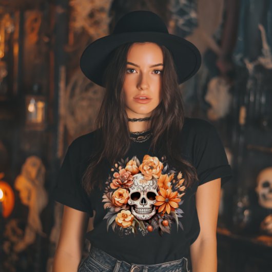 Vintage Suiker Schedel Halloween T-shirt