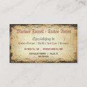 Vintage Suiker Tattoo Parlor Visitekaartje (Achterkant)