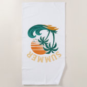 Vintage Summer Beach Vibes Strandlaken (Voorkant)