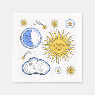 Vintage Sun en Moon Servetten