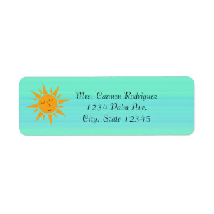 Vintage Sun Retro Avontuur Sticker Adreslabels