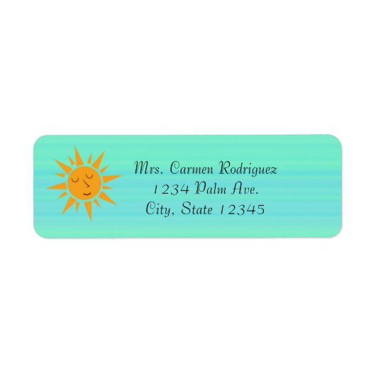 Vintage Sun Retro Avontuur Sticker Adreslabels (Voorkant)