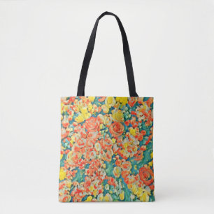 Vintage Sun Rozen Floral Blossom Garden Tote Bag