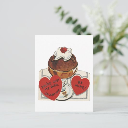 Vintage Sundae Valentijn Feestdagenkaart (Staand voorkant)