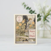 Vintage Sunflower Autumn Save the Date Briefkaart (Staand voorkant)