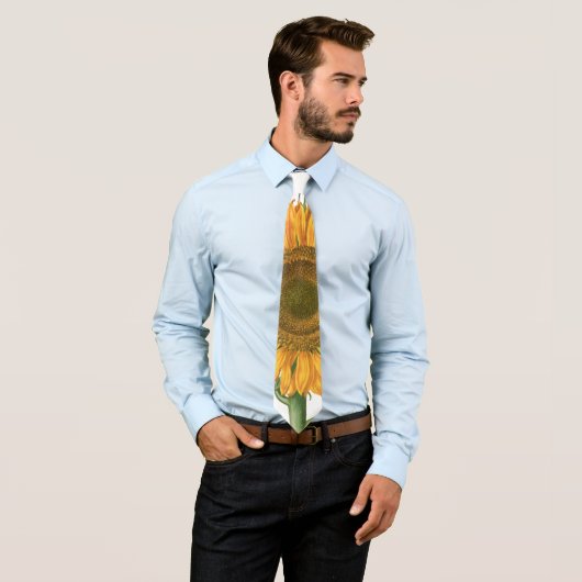 Vintage Sunflower Flower by Basilius Besler Stropdas (In situ)