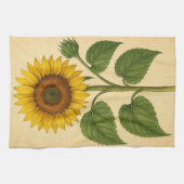 Vintage Sunflower on Weathered Paper Theedoek (Horizontaal)
