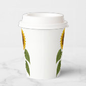 Vintage Sunflower paper cups with lid Papieren Bekers (Rechts)