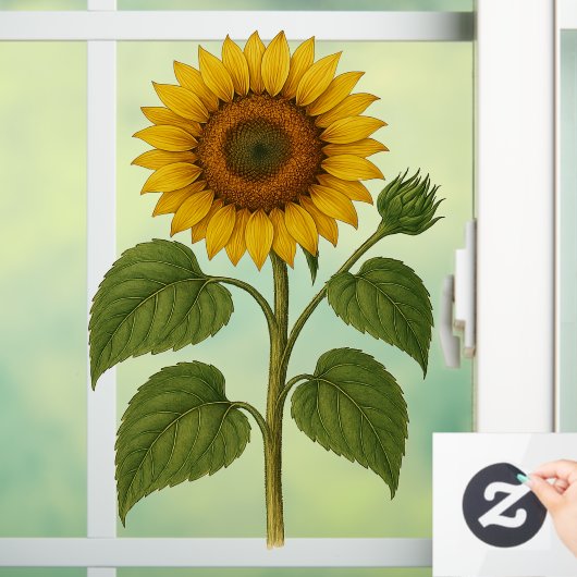 Vintage Sunflower Raamsticker (Huis)
