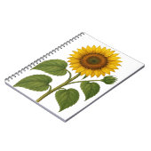 Vintage Sunflower transparent background Notitieboek (Linkerzijde)