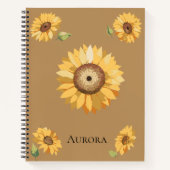 Vintage Sunflower – Warm, Nostalgic Floral Design Notitieboek (Voorkant)