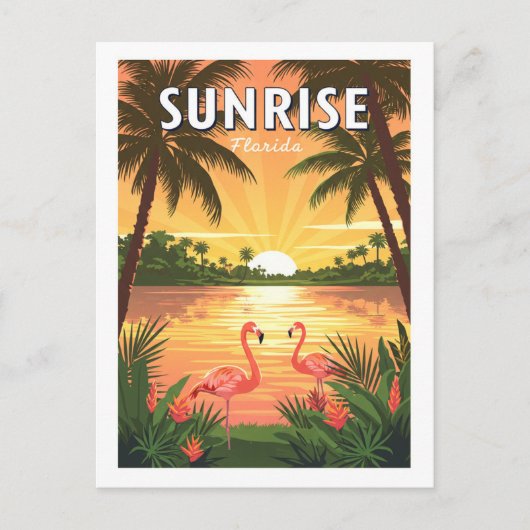 Vintage Sunrise Florida Briefkaart (Voorkant)