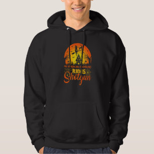 Vintage Sunset Amerikaanse Vosshond Hond Ride Shot Hoodie