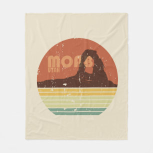 Vintage Sunset Arches National Park - Moab Utah Fleece Deken