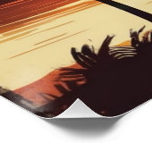 vintage sunset at the beach perfect poster (Hoek)