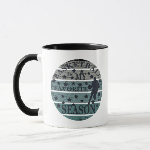 Vintage sunset basketbal is mijn favoriete seizoen mok