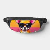 Vintage Sunset Chihuahua Heuptasje (Liggend)