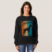 Vintage Sunset Doberman Dog Pet  Dog Owner Trui (Voorkant volledig)